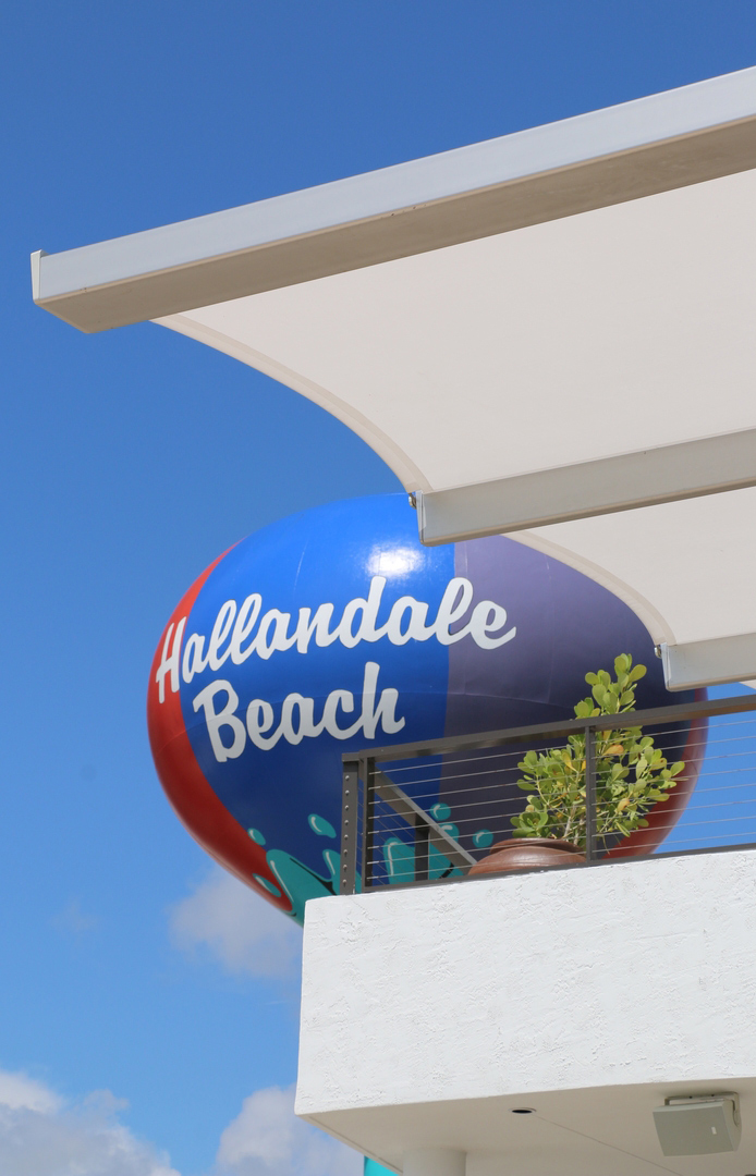 Retractable awning at The Beach Club Hallandale