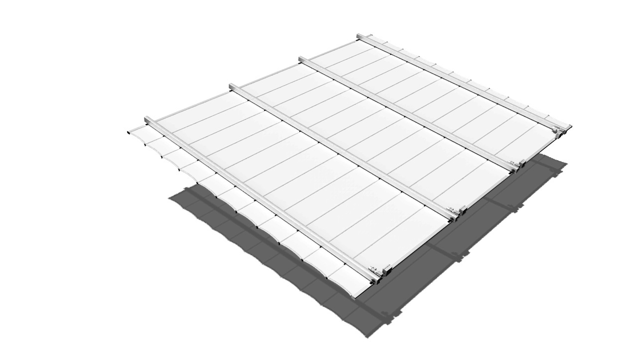 Retractable standard mono-slope awning