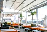 Retractable awning at Andaz Hotel | luxurious restaurant