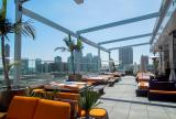 Retractable awning at Andaz Hotel | Roll-up curtains