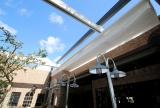 Retractable  awning at Louie Bossi's