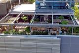 Retractable awning roof at Quinto La Huella Restaurant